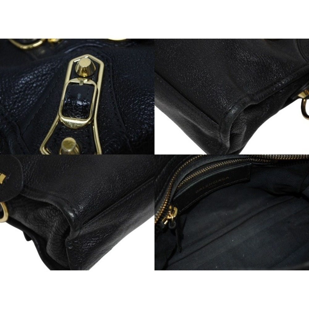 BALENCIAGA City Handbag Shoulder Bag Black Leather - Picture 7 of 9